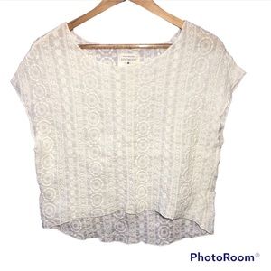 Southcott embroidered high low cropped top
